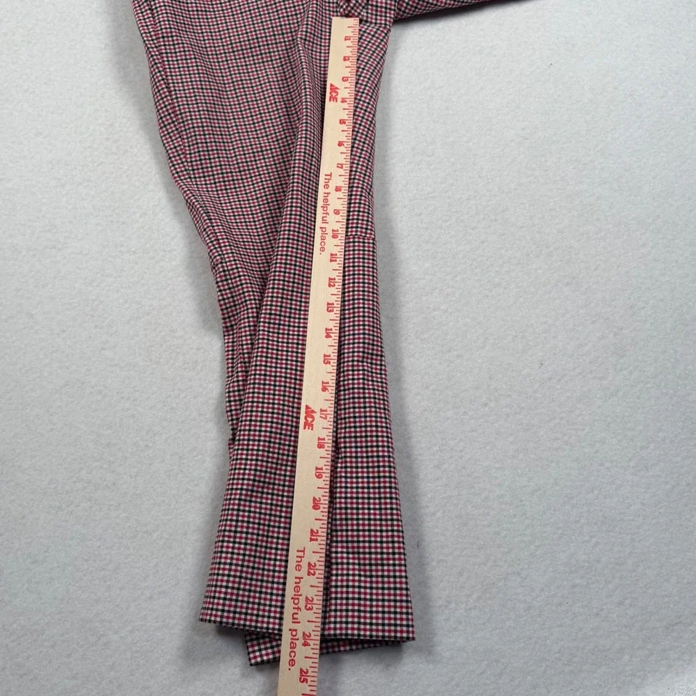 J Crew Hayden Kickout Crop Pant Womens 4 Red Plaid Gingham Wide Leg AJ425